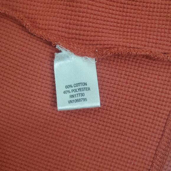 Merona Red Orange Waffle Knit Open Front Cardigan Large - Picture 9 of 11